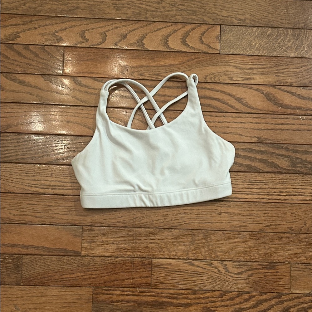 ATHLETA girls light blue strappy sports bra